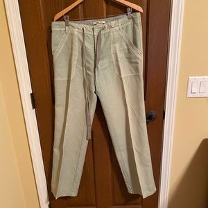 Light mint green linen slacks from Anthropology